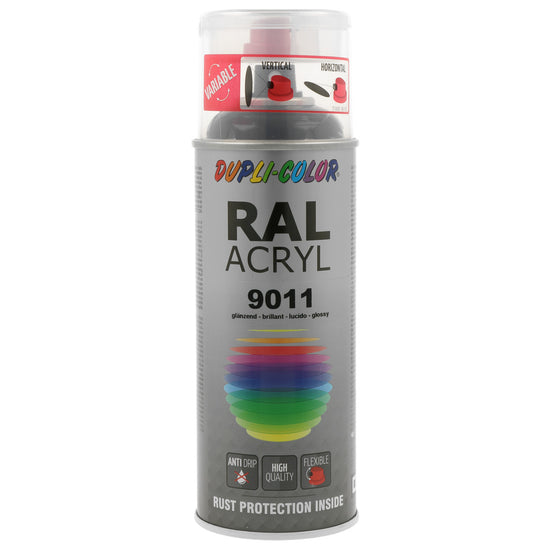 PEINTURE ACRYL RAL9011 NOIR GRAPHITE SATINE 400ML DUPLI COLOR