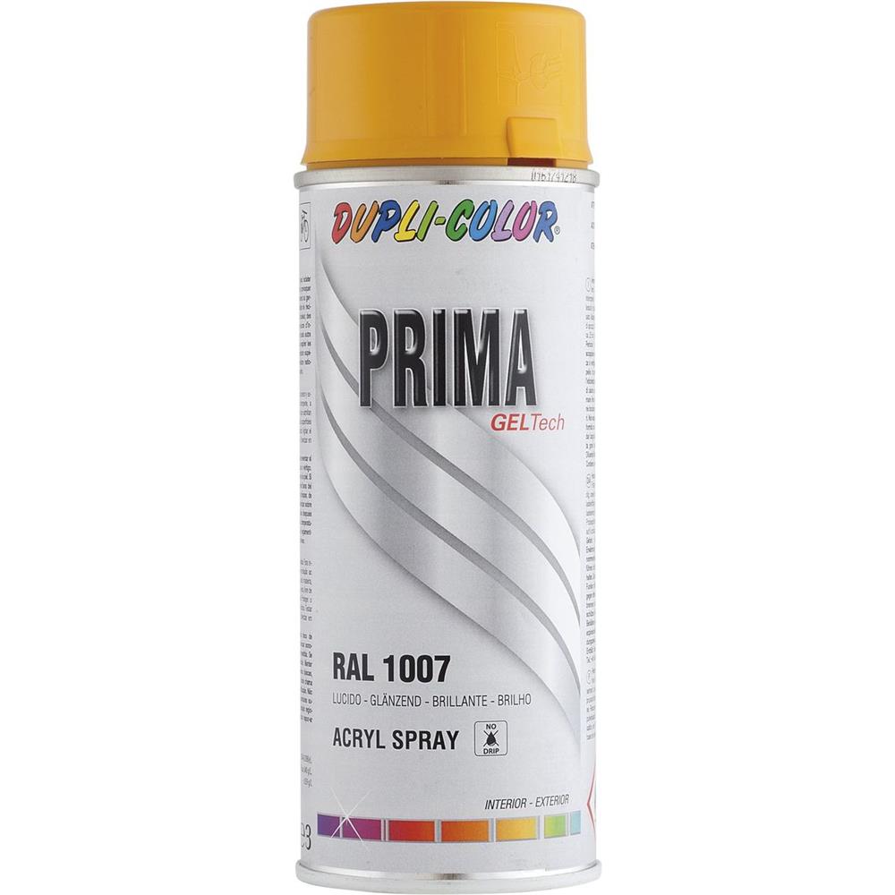 PEINTURE PRIMA RAL1007 JAUNE CHROME BRILLANT 400ML DUPLI COLOR