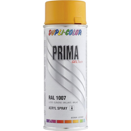 PEINTURE PRIMA RAL1007 JAUNE CHROME BRILLANT 400ML DUPLI COLOR