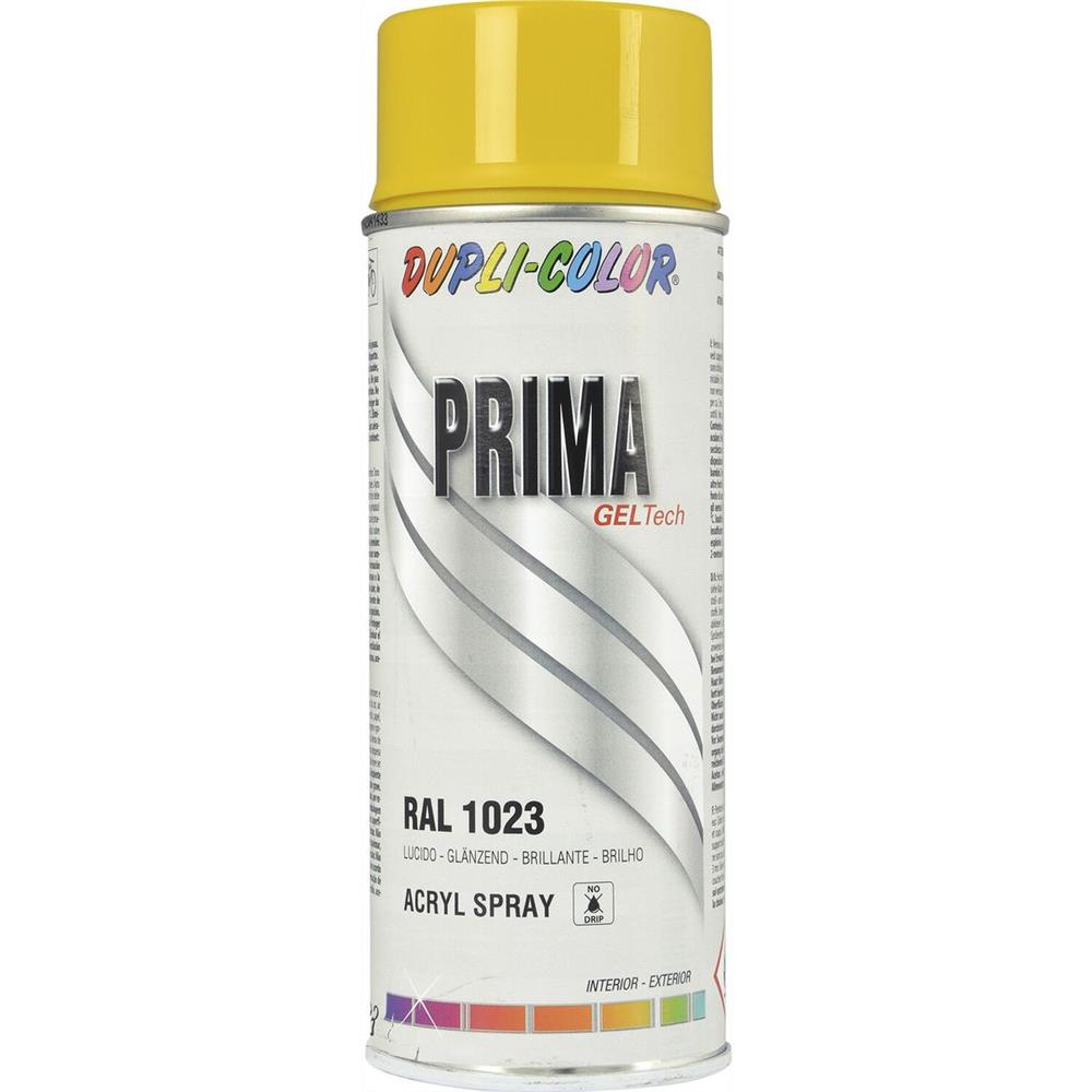 PEINTURE PRIMA RAL1023 JAUNE TRAFIC BRILLANT 400ML DUPLI COLOR