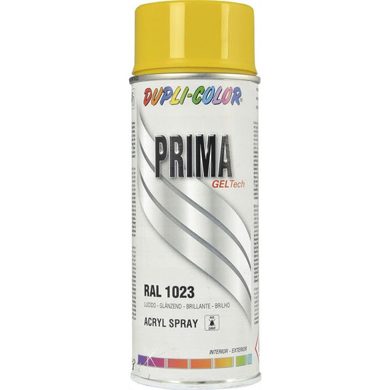 PEINTURE PRIMA RAL1023 JAUNE TRAFIC BRILLANT 400ML DUPLI COLOR