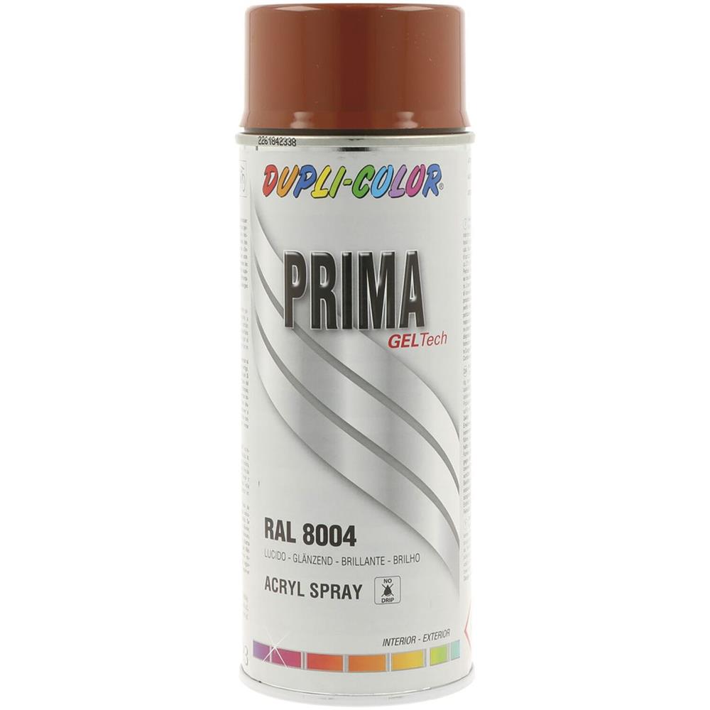 PEINTURE PRIMA RAL8004 BRUN CUIVRE  BRILLANT 400ML DUPLI COLOR