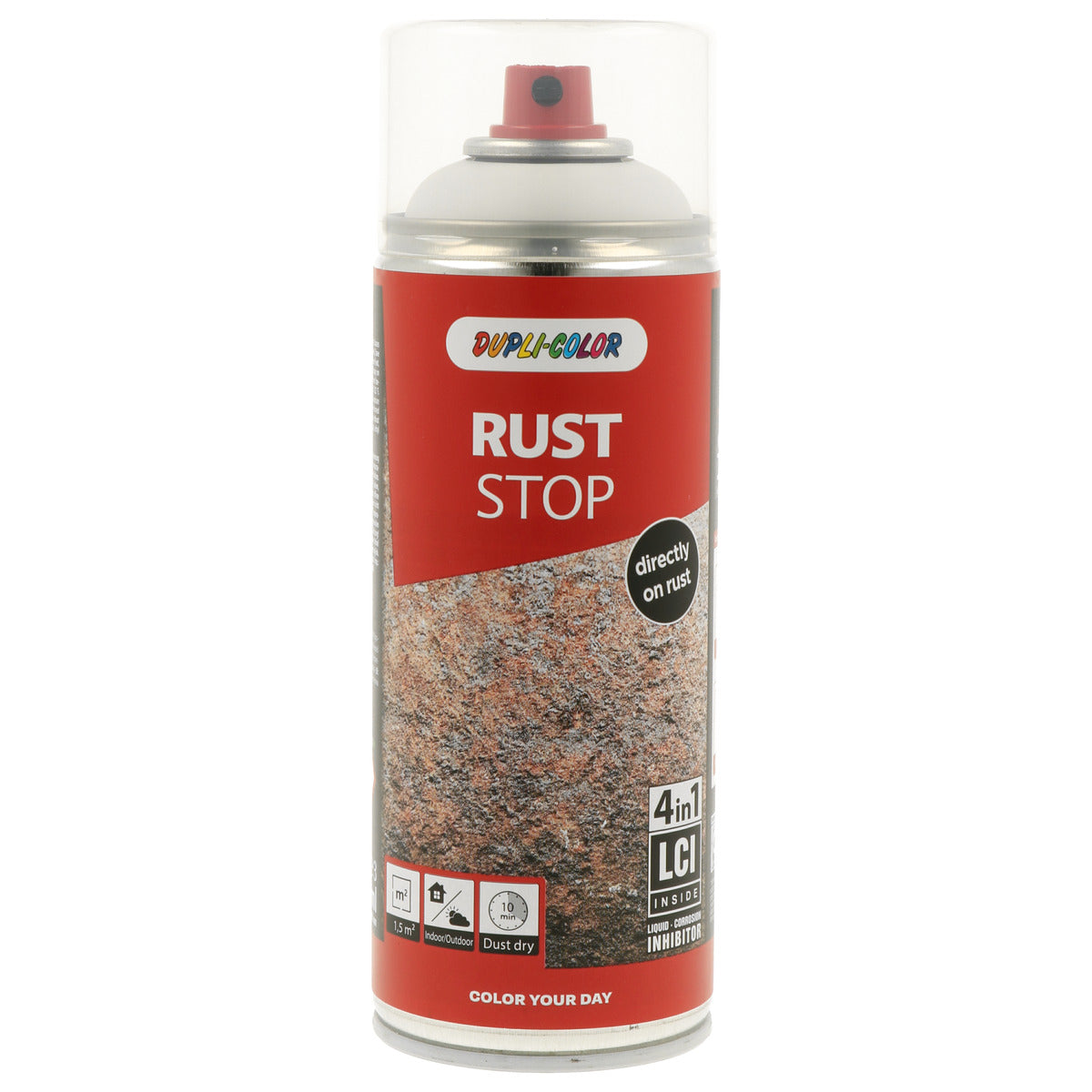 PEINTURE ANTIROUILLE RAL9010 SATINE 4 EN 1 RUST STOP 400ML DUPLI
