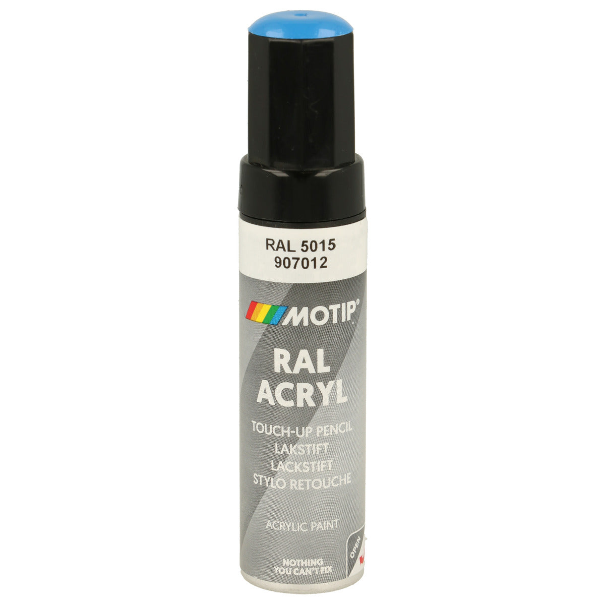 PINCEAU RETOUCHE INDUSTRIEL RAL5015 BLEU CIEL BRILLANT 12ML MOTIP