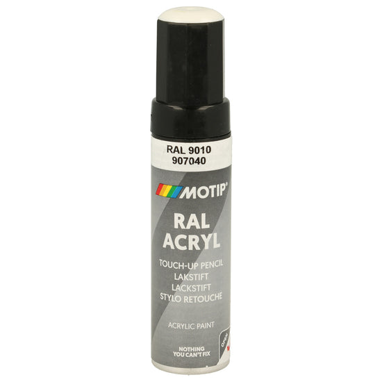 PINCEAU RETOUCHE INDUSTRIEL RAL9010 BLANC PUR BRILLANT 12ML MOTIP
