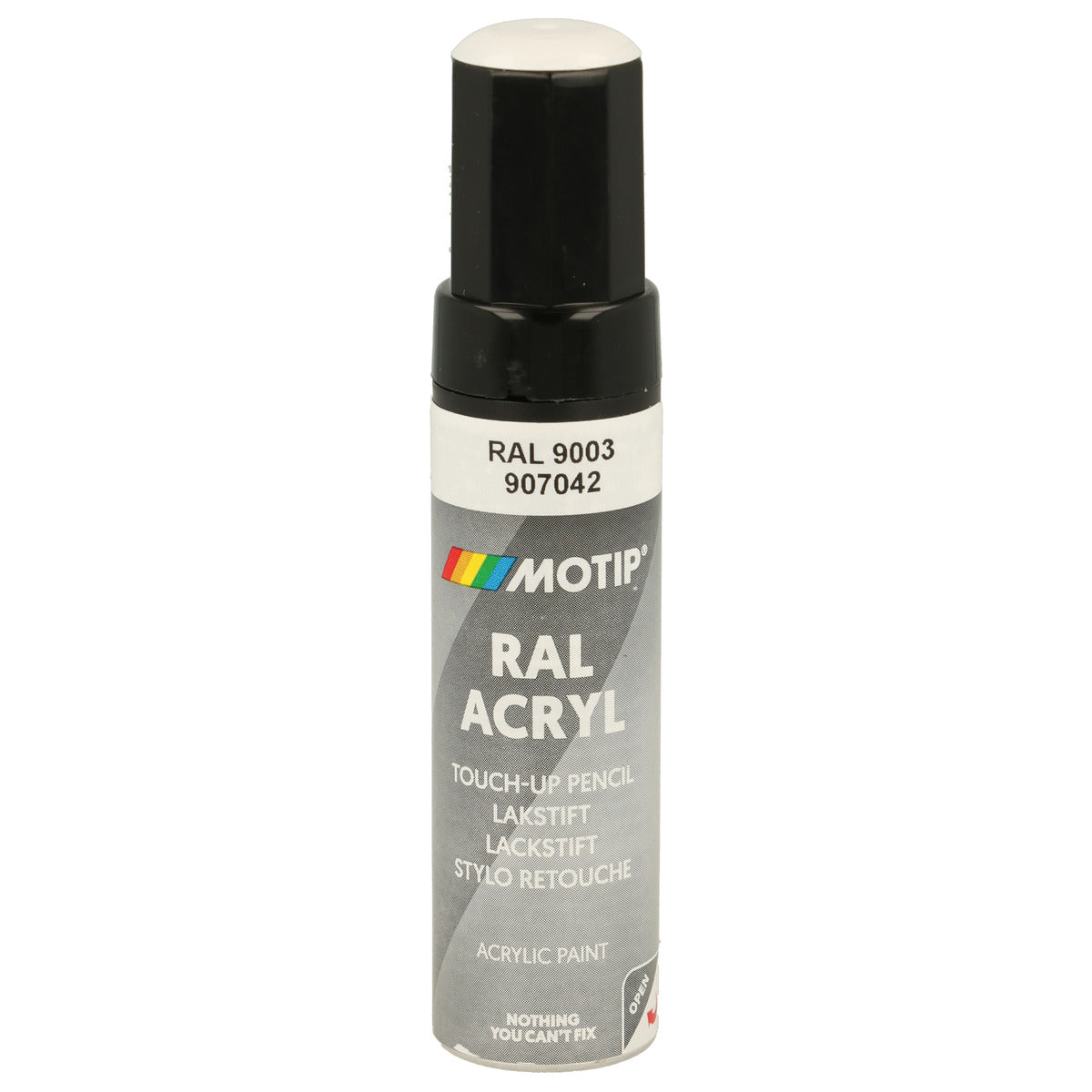 PINCEAU RETOUCHE INDUSTRIEL RAL9003 BLANC SERCURITE BRILLANT 12ML MOTIP
