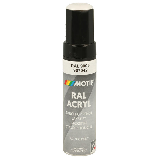 PINCEAU RETOUCHE INDUSTRIEL RAL9003 BLANC SERCURITE BRILLANT 12ML MOTIP