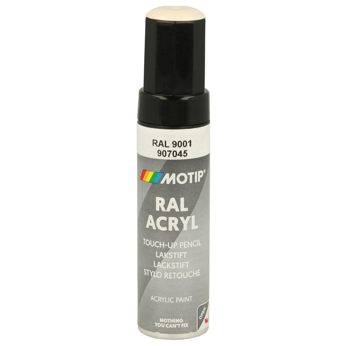 PINCEAU RETOUCHE INDUSTRIEL RAL9001 BLANC CREME BRILLANT 12ML MOTIP