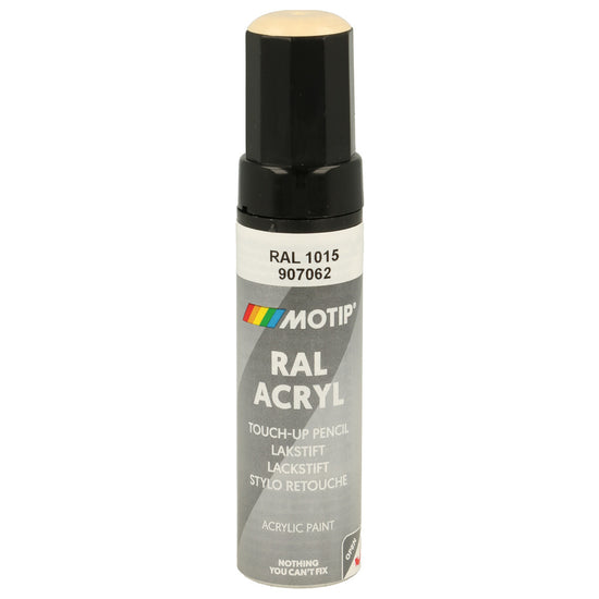 PINCEAU RETOUCHE INDUSTRIEL RAL1015 IVOIRE CLAIRE BRILLANT 12ML MOTIP