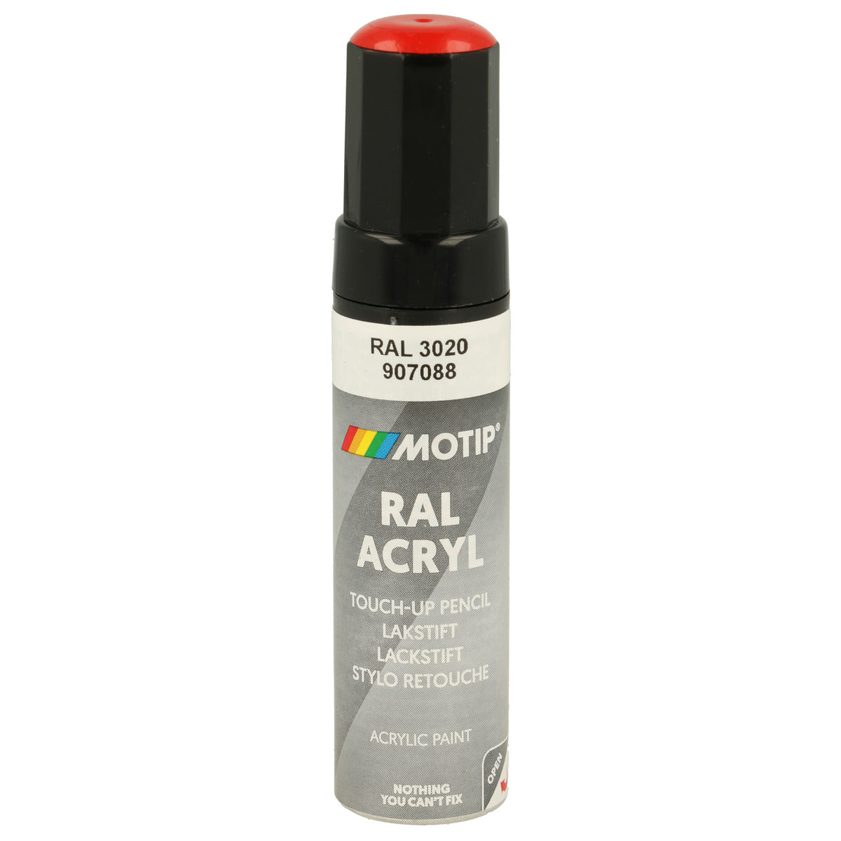 PINCEAU RETOUCHE INDUSTRIEL RAL3020 ROUGE SIGNAL BRILLANT 12ML MOTIP