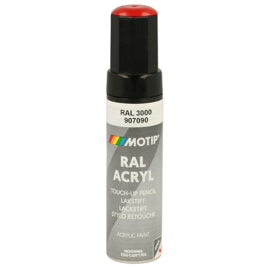 PINCEAU RETOUCHE INDUSTRIEL RAL3000 ROUGE FEU BRILLANT 12ML MOTIP
