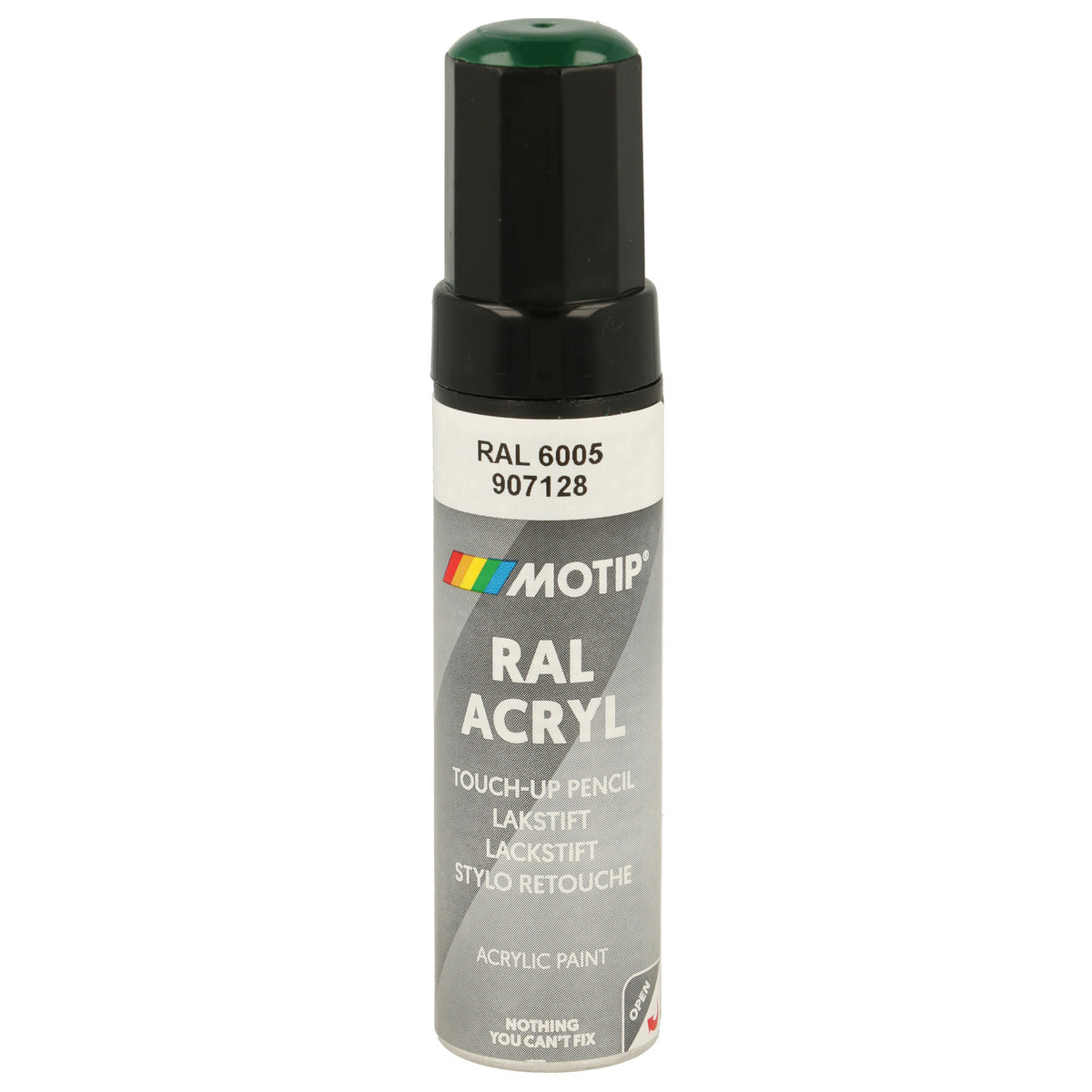 PINCEAU RETOUCHE INDUSTRIEL RAL6005 VERT MOUSSE BRILLANT 12ML MOTIP