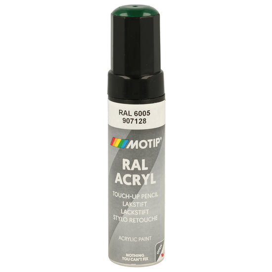 PINCEAU RETOUCHE INDUSTRIEL RAL6005 VERT MOUSSE BRILLANT 12ML MOTIP
