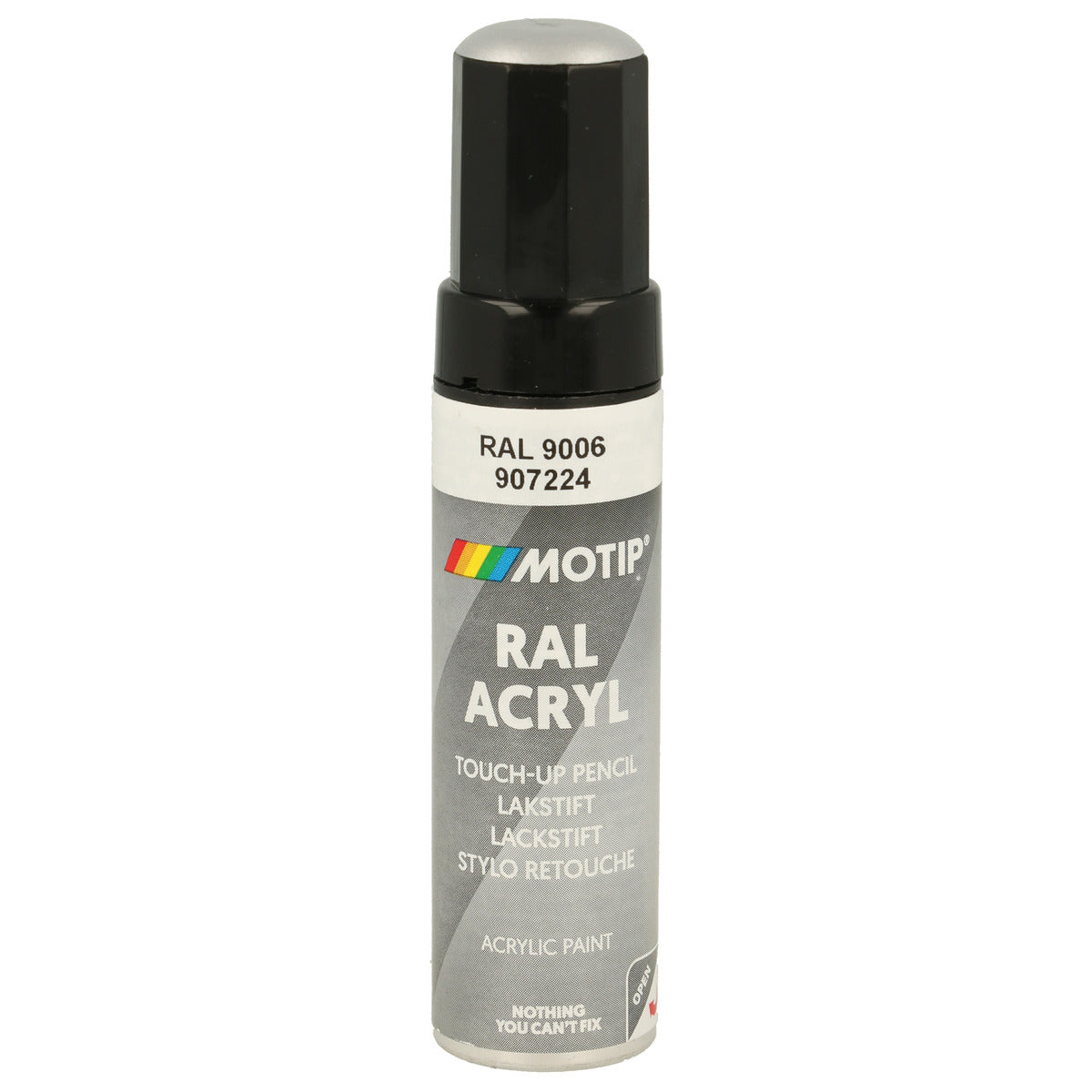 PINCEAU RETOUCHE INDUSTRIEL RAL9006 ALU BLANC SATINE 12ML MOTIP