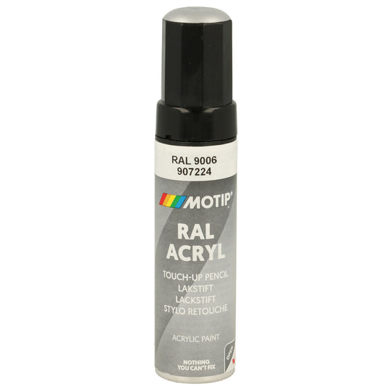 PINCEAU RETOUCHE INDUSTRIEL RAL9006 ALU BLANC SATINE 12ML MOTIP