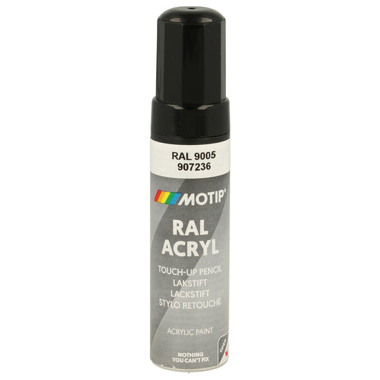 PINCEAU RETOUCHE INDUSTRIEL RAL9005 NOIR FONCE BRILLANT 12ML MOTIP