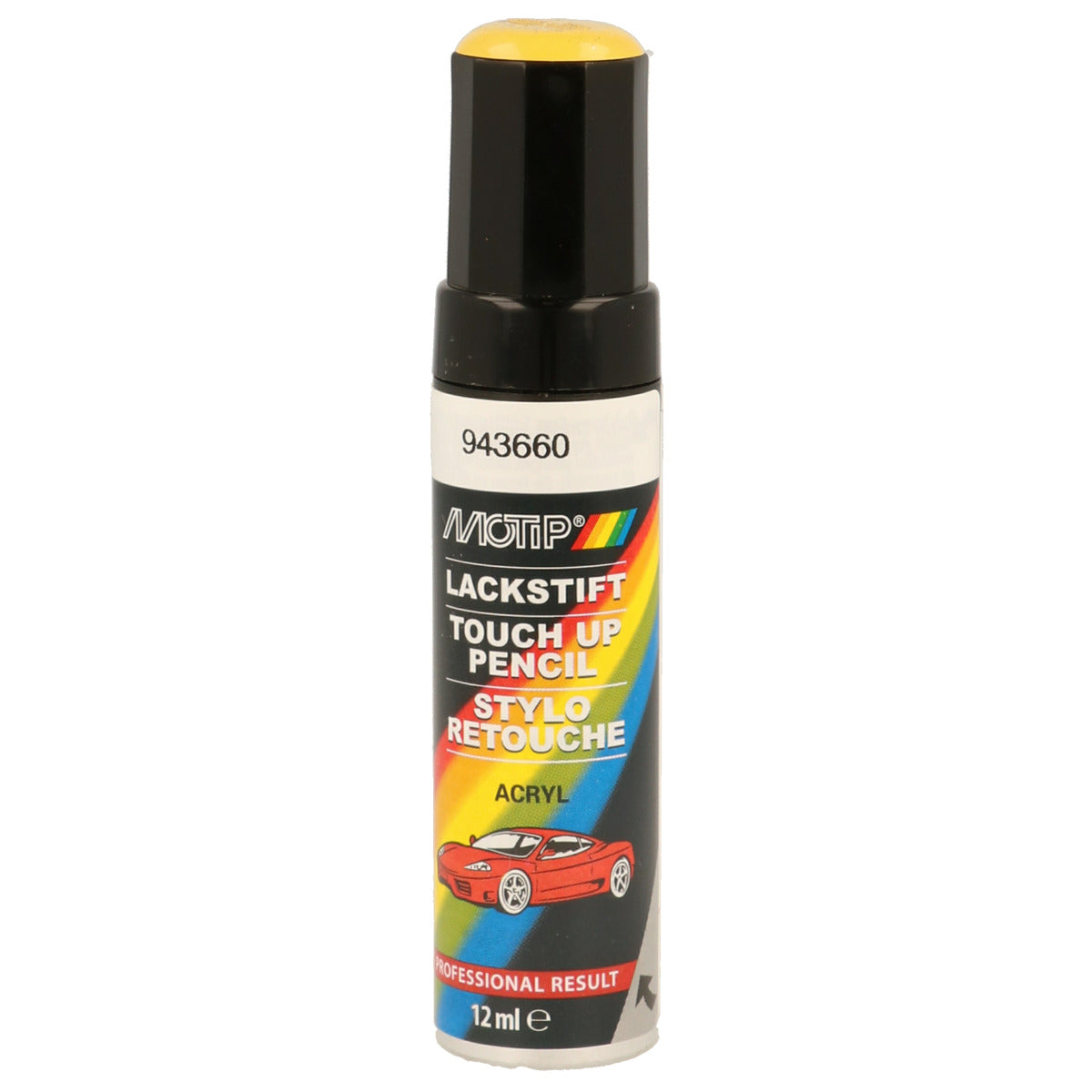 PINCEAU RETOUCHE KOMPAKT 943660 JAUNE BRILLANT 12ML MOTIP