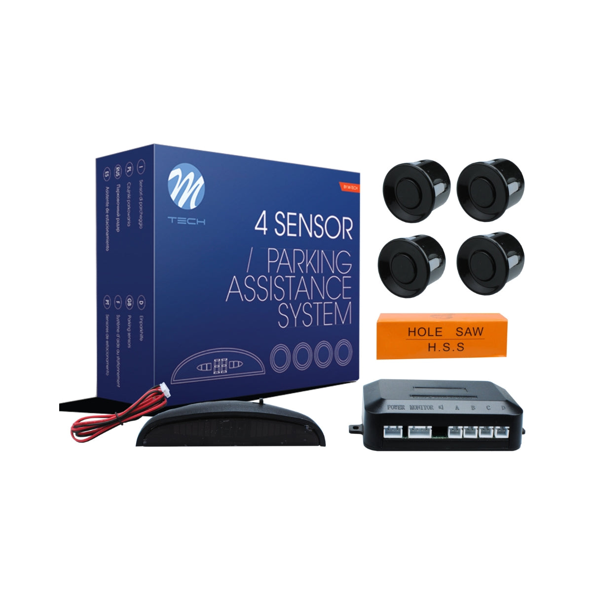 KIT RADAR DE RECUL 4 CAPTEURS NOIR