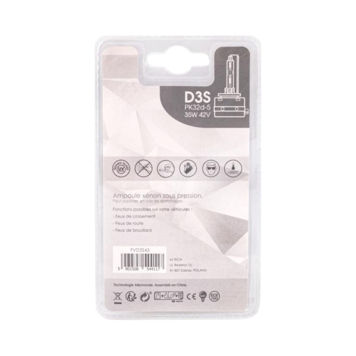 1 AMPOULE D3S 4300K 35W +30% CE (BLISTER)