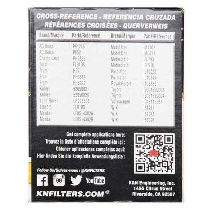 FILTRE A HUILE DE REMPLACEMENT K&N HP-1002