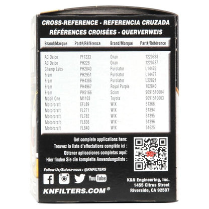 FILTRE A HUILE DE REMPLACEMENT K&N HP-1003