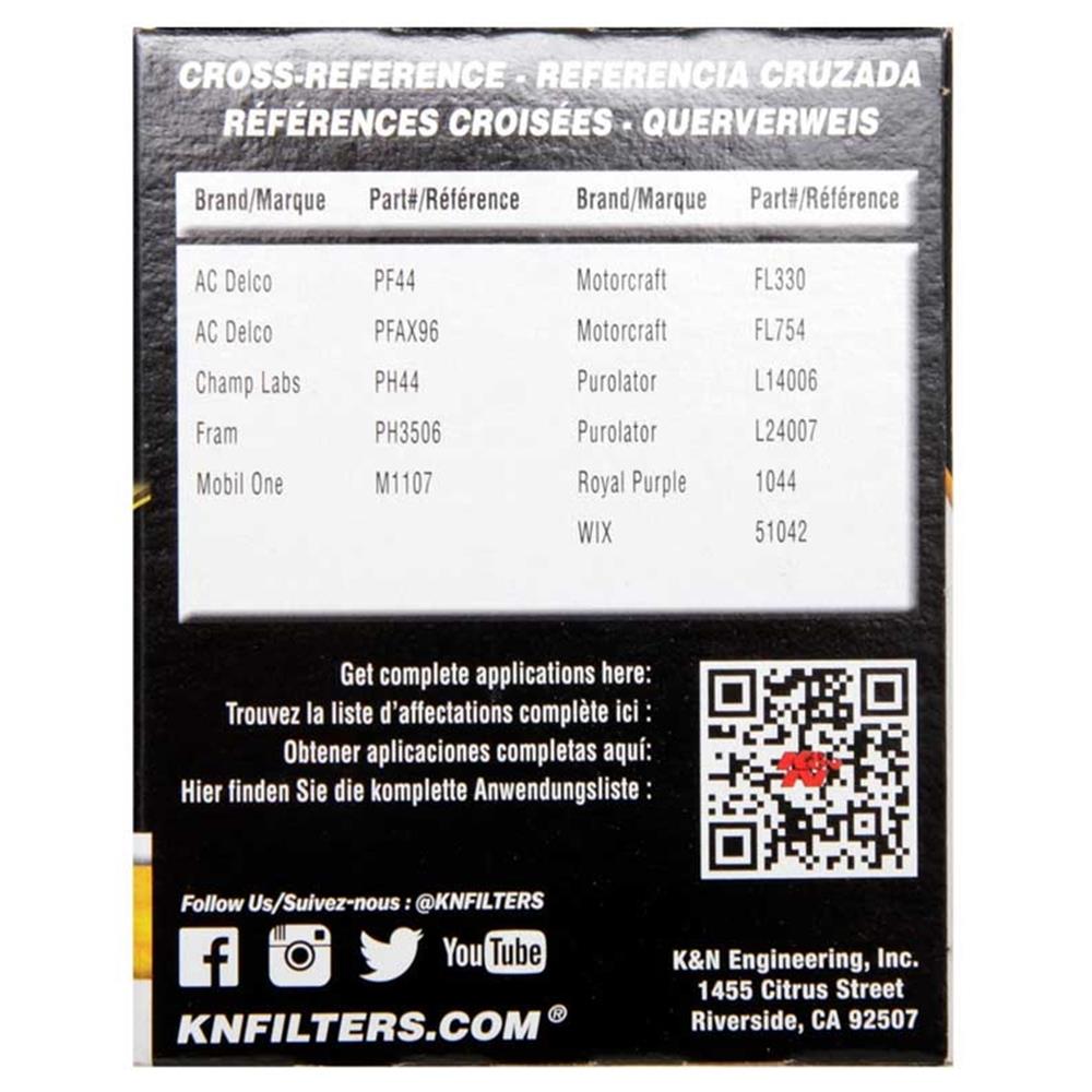 FILTRE A HUILE DE REMPLACEMENT K&N HP-1007