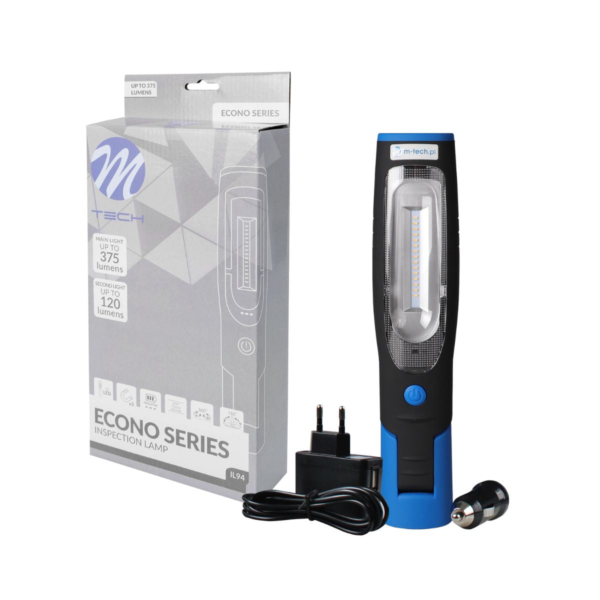LAMPE D'INSPECTION RECHARGEABLE 375 LUMENS 15 LED + FONCTION TORCHE