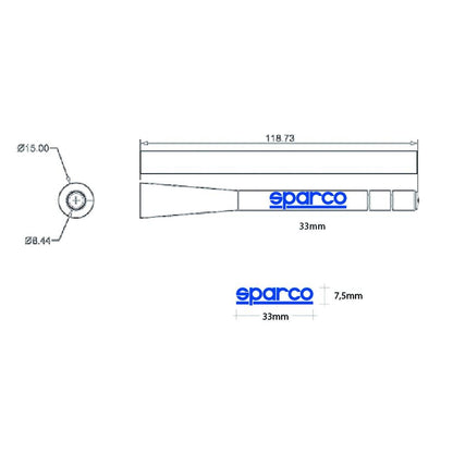ANTENNE UNIVERSELLE SPARCO ALU NOIRE
