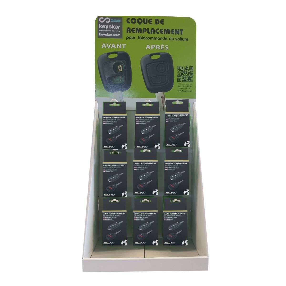 PACK 72 COQUES DE CLE AVEC PRESENTOIR KEYSKAR