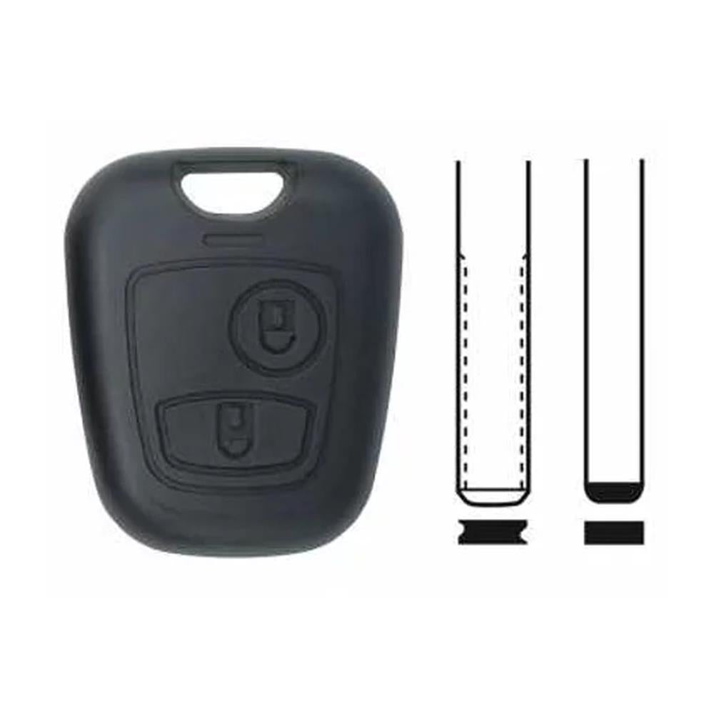 COQUE CLE ADAPTABLE POUR PEUGEOT 2 BOUTONS LAME FRAISEE KEYSKAR