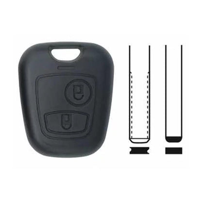 COQUE CLE ADAPTABLE POUR PEUGEOT 2 BOUTONS LAME FRAISEE KEYSKAR