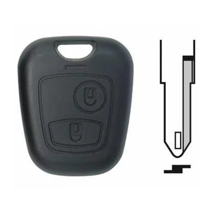 COQUE CLE ADAPTABLE POUR PEUGEOT 2 BOUTONS LAME CRANTEE KEYSKAR
