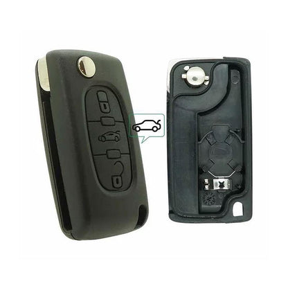 COQUE CLE ADAPTABLE POUR PEUGEOT CE0536 3 BOUTONS  KEYSKAR