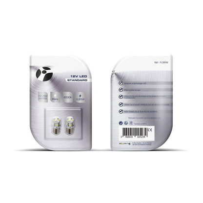 AMPOULES LED X 2   P21/5 BAY15D 8LED SMD5050 BLANC 12V   0,85W