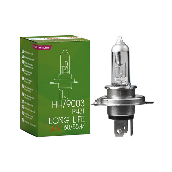 AMPOULE HALOGENE H4 P43T 24V 75/70W LONG LIFE (BOITE) X1 MTECH