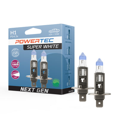 AMPOULES HALOGENES H1 P14.5S 12V 55W SUPERWHITE (BLISTER) X2 MTECH