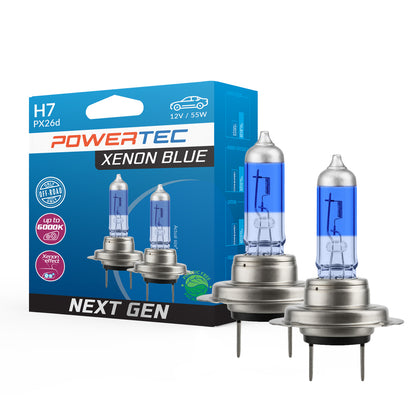 AMPOULES HALOGENES H7 PX26D 12V 55W XENON BLUE (BLISTER) X2 MTECH