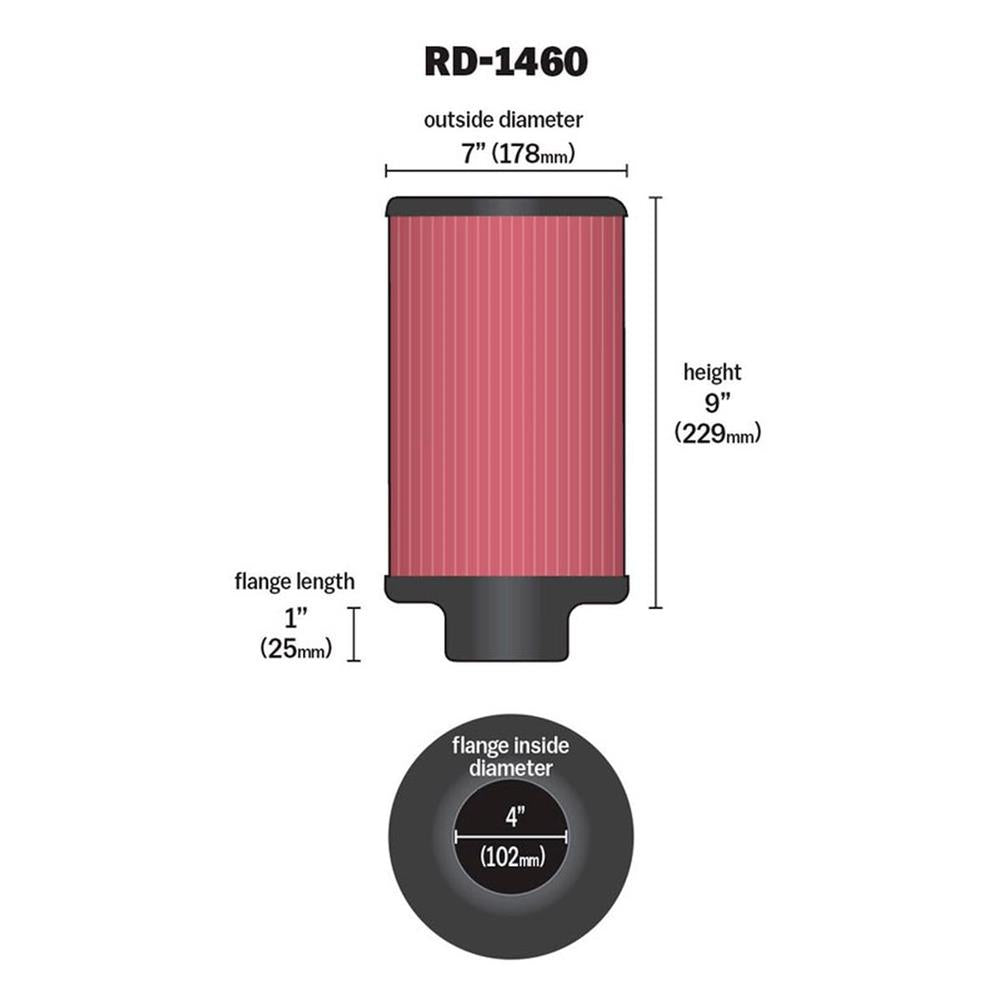 FILTRE A AIR UNIVERSEL K&N RD-1460
