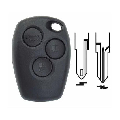 COQUE CLE ADAPTABLE POUR RENAULT 3 BOUTONS LAME CRANTEE KEYSKAR