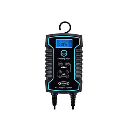 CHARGEUR BATTERIE INTELLIGENT + MAINTIEN DE CHARGE 6A 6/12V RING