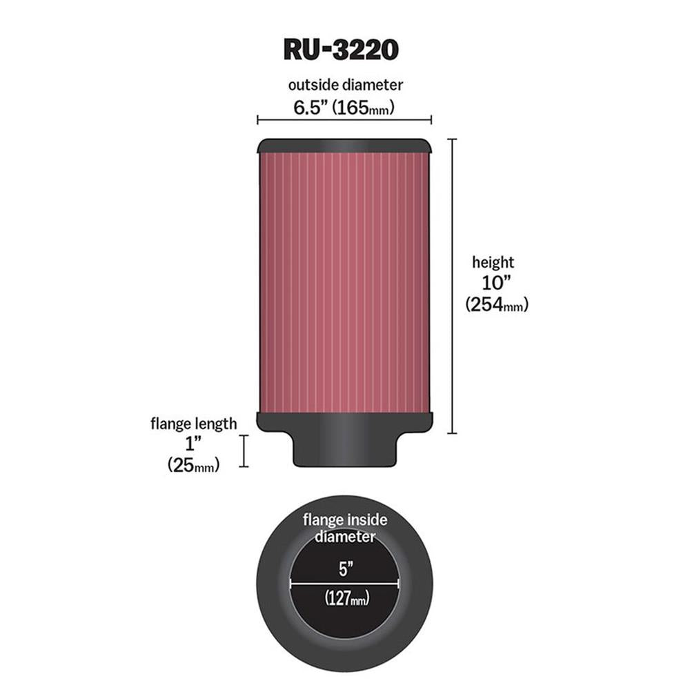 FILTRE A AIR UNIVERSEL K&N RU-3220