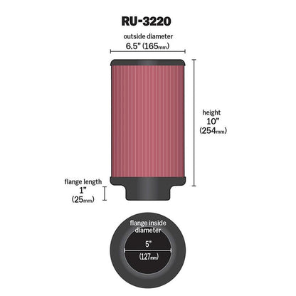FILTRE A AIR UNIVERSEL K&N RU-3220