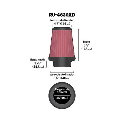 FILTRE A AIR UNIVERSEL K&N RU-4630XD
