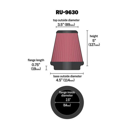 FILTRE A AIR UNIVERSEL K&N RU-9630