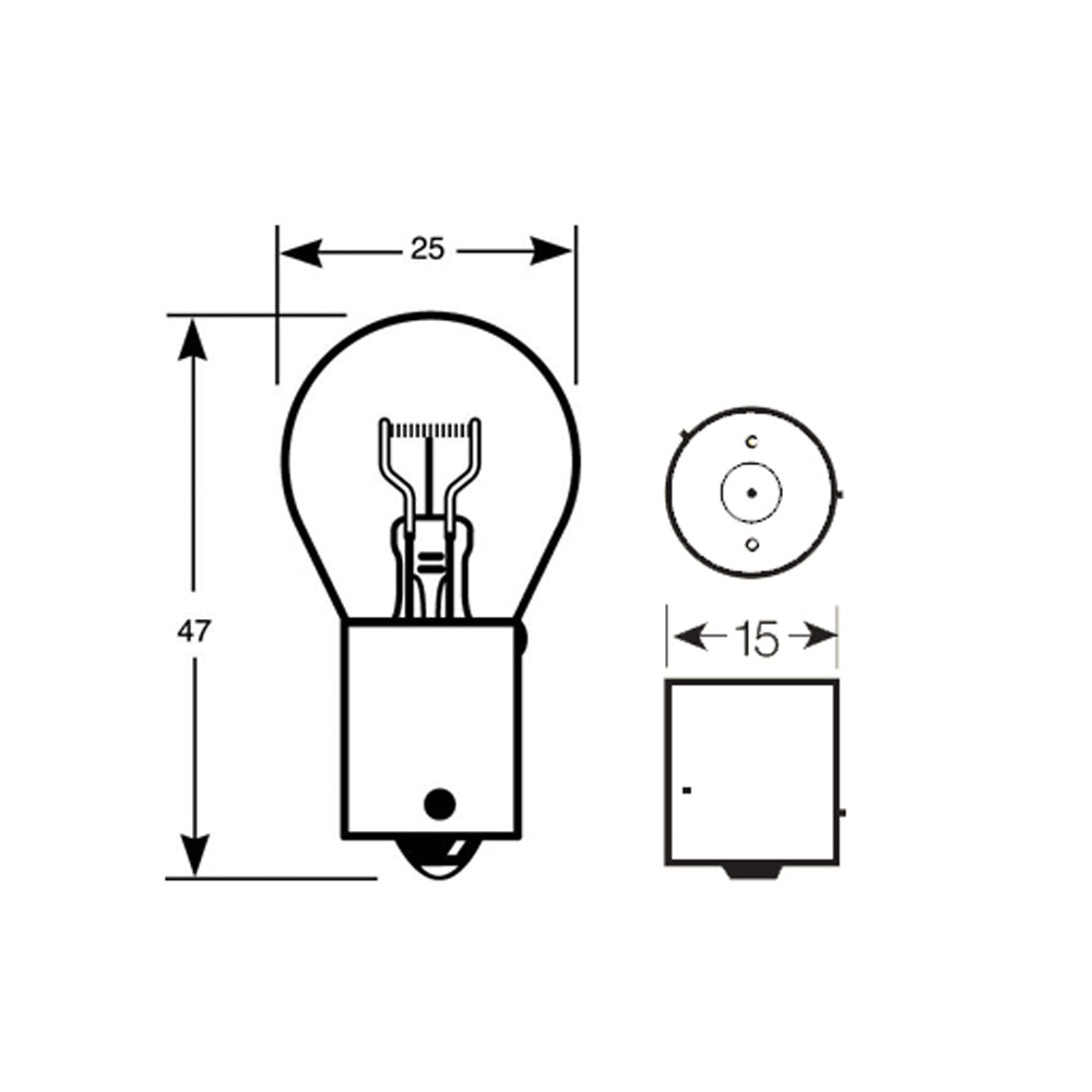 1 AMPOULE 12V 21W BAW15S ROUGE (BLISTER) RING