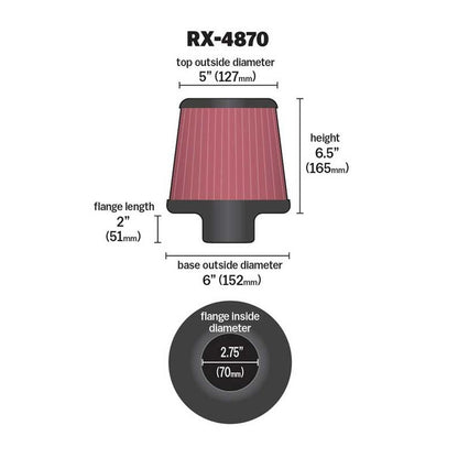 FILTRE A AIR UNIVERSEL K&N RX-4870