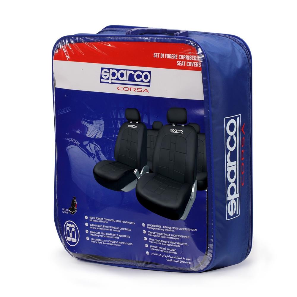 JEU DE HOUSSES DE SIEGE UNIVERSELLES SPARCO POLYESTER NOIRE