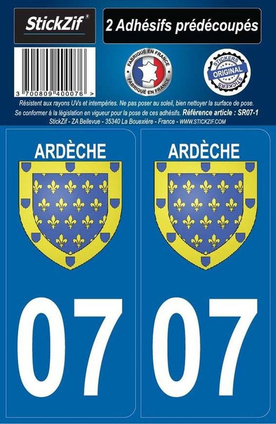 ADHESIFS REGION DEPARTEMENT 07 ARDECHE X2