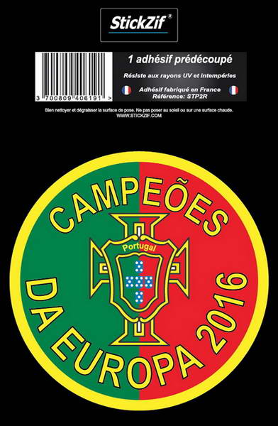 ADHESIF PAYS CROIX DU PORTUGAL CAMPEÕES DA EUROPA 2016  X1 z