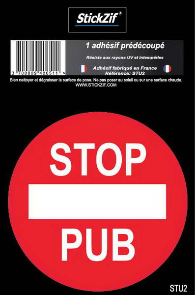 ADHESIF PRE DECOUPE STOP PUB X1 Ø 7 CM